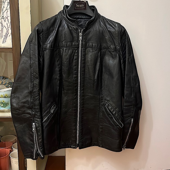 Leather moto jacket - Picture 1 of 2